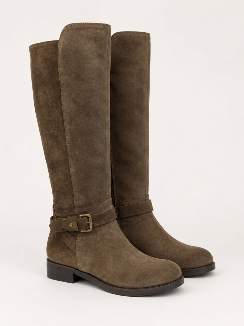 👢🏷️ NWT Alberto Fermani Taupe Larissa Suede Knee High Boots.